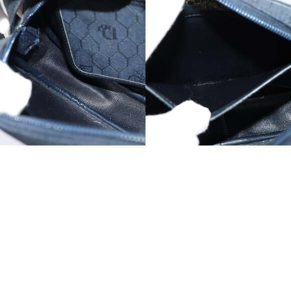 DIOR Honeycomb Canvas Shoulder Bag Gold Navy - Picture 12 of 12